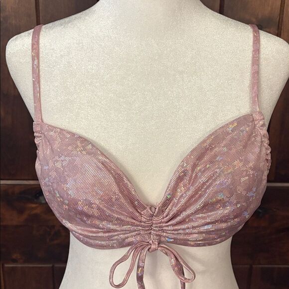 Beach bunny summer haus Blake bikini set in holographic pink - Picture 3 of 4